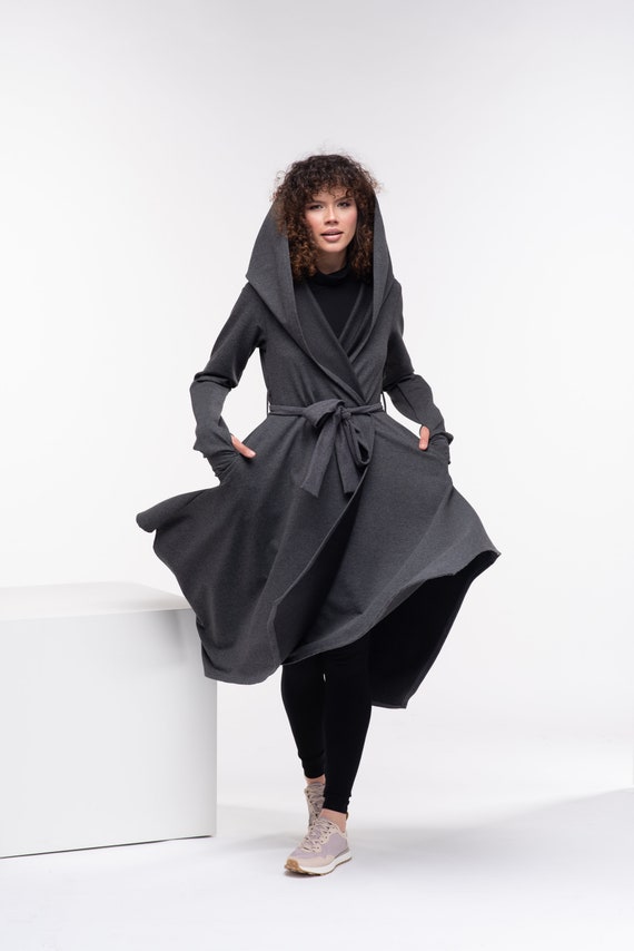 Cloak with Hood, Long Hooded Cape, Oversized Hoodie, Gothic Clothing Women by Fraktura steampunk buy now online