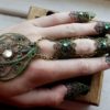 Forest Goddess Hand Pieces - Adjustable - Bronze & Green by ArmaMedusa steampunk buy now online