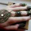 Forest Goddess Hand Pieces - Adjustable - Bronze & Green by ArmaMedusa steampunk buy now online Forest Goddess Hand Pieces - Adjustable - Bronze & Green by ArmaMedusa steampunk buy now online