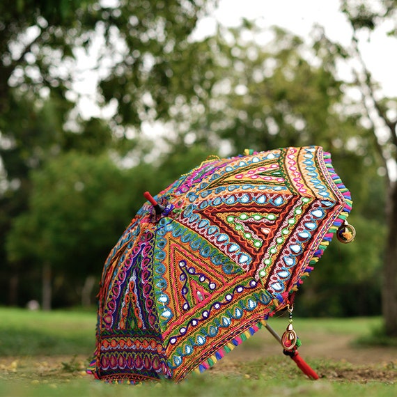 Handmade Decorative Kutch Embroidery Design Parasol Umbrella 5 | 10 | 20 PC LOT by AuffbeateStore steampunk buy now online