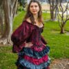 Pirate Burgundy Shimmer Fancy Chemise, Steampunk, Peasant Blouse, Renaissance, Victorian, Cosplay, Costume, Shirt, dark red, maroon by SilverLeafCostumes steampunk buy now online