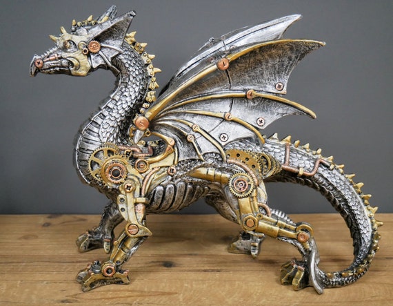 Steampunk Dragon Home Ornament Unique Industrial Style Resin Sculpture by Exclusivehomegarden steampunk buy now online