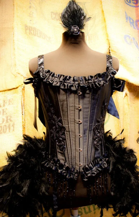 TWILIGHT Day of the Dead Costume Black Swan dress Feather Steampunk Corset by sweetcheeksburlesque steampunk buy now online