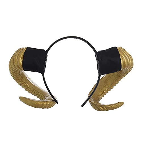 Changlesu Gothic Sheep Horn Punk Headband Forest Animal Photography Cosplay Photo Props Steampunk Hair Accessory (Golden) steampunk buy now online