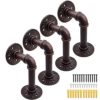 YAUNGEL 4PCS Pipe Shelving Brackets, Industrial Pipe Shelves Vintage Wall Mounted Floating Shelves for Book Home Decoration Photo Frame - Red Bronze 15 * 8CM steampunk buy now online