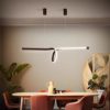 GH-YS LED Decorative Chandelier Dimmable Remote Control Aluminum Black Lengthened Height Adjustable Dining Table Lamp, L120cm~32W [A-Level Energy] steampunk buy now online