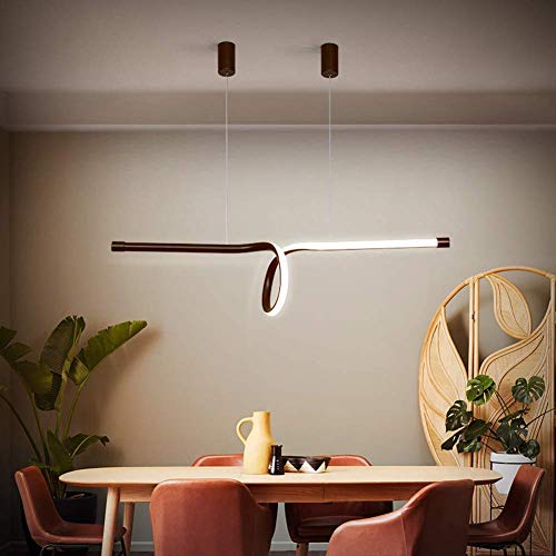 GH-YS LED Decorative Chandelier Dimmable Remote Control Aluminum Black Lengthened Height Adjustable Dining Table Lamp, L120cm~32W [A-Level Energy] steampunk buy now online