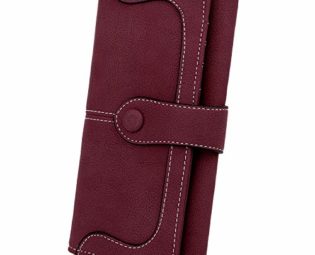 UTO Women RFID Long Bifold Wallet 18 Card Slots Card Holder 5.5" Phone Pocket Vegan Leather Dark Purple steampunk buy now online