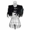 Newest Fashion Black Feather Sewing Trimming Collar Shoulder Peacock Shawls Fringe Evening Dress Angel Wings Cocktail Dress(Size: One size) steampunk buy now online