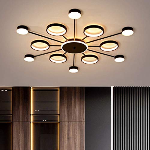 GH-YS LED Ceiling Lamp Living Room Lamp with Remote Control Dimmable Ceiling Lamp Metal Acrylic Beautiful And Elegant, Black, 12 Heads / 105W steampunk buy now online