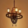 ZZYJYALG Industrial LOFT Water Pipe Chandelier Retro Steampunk Wrought Iron Hanging Lamp Antique Restaurant Coffee Store Decoration Droplights Creative Gear Pendant Hanging Lights (Size : 4-Lights) steampunk buy now online