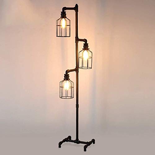 Raelf Track Tree Floor Light Retro Steampunk Ming Floor Light 65 Inch 3 Head Spark Lamp With 3 Bulbs, Rustic Floor Lamp Living Room Floor Lamp Retro Industrial Wind Iron Art Water Pipe Lamp steampunk buy now online
