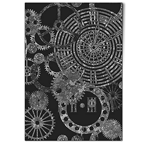 DV DESIGN 1 x A1 Poster Art Print - BW - Steampunk Gears Pattern Clockwork Wall Art Paper Posters Large Picture Graphic Photo #43594 steampunk buy now online