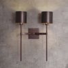 Vintage Wall Light Fitting Indoor Lighting Industrial American Retro Creative Simplicity E14 Double Head Hand Baking Paint Wrought Iron Wall Lamp for House, Bar, Restaurants, Coffee Shop steampunk buy now online