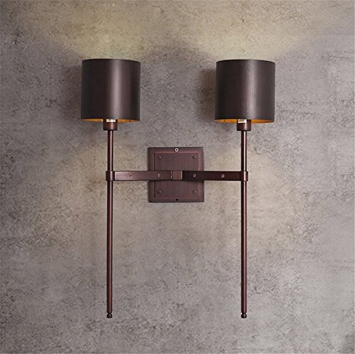Vintage Wall Light Fitting Indoor Lighting Industrial American Retro Creative Simplicity E14 Double Head Hand Baking Paint Wrought Iron Wall Lamp for House, Bar, Restaurants, Coffee Shop steampunk buy now online