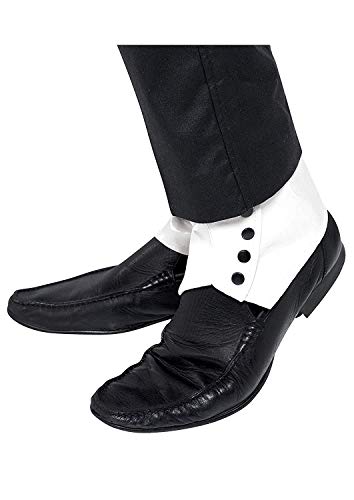 Smiffys Men's gaiters with buttons, White, One Size steampunk buy now online