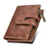Girl Mens' Wallet RFID Blocking Genuine Leather Credit Card Holder Wallet/Large Zip Coin Pocket Purse (Brown/A) steampunk buy now online