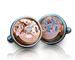 Omega Automatic Watch Movement Cufflinks (Silver) Steampunk Mens Gift Boxed steampunk buy now online