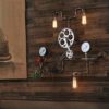 DIELUNY Industrial Retro Style Farmhouse Industrial Steampunk Wall Lamp, 48.3 Cm Bronze Three-Shallow Tube Wall Lamp with Bicycle Shape steampunk buy now online