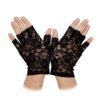 Ladies Fingerless Black Lace Gloves Fancy Dress Party Accessory 80s Eighties New steampunk buy now online