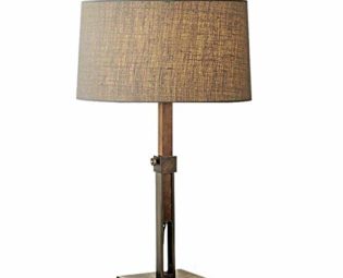 Desk Lamp Study Office Modern Retro Lighting Living Room Bedroom Creative Lift Adjustment Bedside Lamp E27 Socket Linen Fabric Shade Natural Oak Wooden Wrought Iron Table Lamp with Button Switch steampunk buy now online