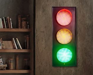 Industrial Retro Wall Lights, 3-Color Traffic Signal Traffic Light, Metal Wrought Iron LED Wall Lamp,Indoor Living Room Bedrooms Wall Lighting steampunk buy now online