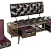 Febland STEAM Punk Style PU Bench, Metal, Brown, 50 x 120 x 76 cm steampunk buy now online Febland STEAM Punk Style PU Bench, Metal, Brown, 50 x 120 x 76 cm steampunk buy now online