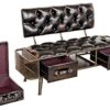 Febland STEAM Punk Style PU Bench, Metal, Brown, 50 x 120 x 76 cm steampunk buy now online