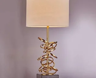 Desk lamp American Retro Creative Ring Table Lamp Living Room Bedroom Bedside Desk Study Reading Light 38 * 38 * 80cm Fabric steampunk buy now online