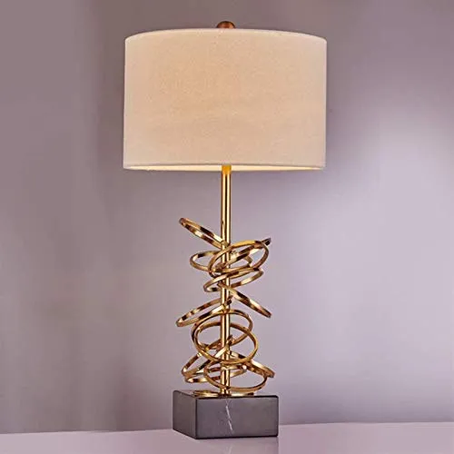 Desk lamp American Retro Creative Ring Table Lamp Living Room Bedroom Bedside Desk Study Reading Light 38 * 38 * 80cm Fabric steampunk buy now online