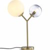 Desk Lamp Study Office Creative Romantic Bedroom Bedside Reading Lamp E14 Double Head Spherical Glass Shade Plating Brass Wrought Iron Table Lamp with Button Switch steampunk buy now online