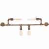 Wall Light Indoor Industrial Retro American Rural Nostalgic 4 Heads E27 Socket Vintage Copper Color Wrought Iron Water Pipe Wall Lamp for Living Room Bedroom Bedside Lamp Restaurant Corridor steampunk buy now online