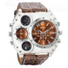 Avaner Mens Big Face Military Wrist Watch Analog Quartz Unique Cool Sport Watch PU Leather Strap Two Time Zone Display with Decorative Compass Thermometer Dial steampunk buy now online