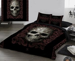 Wild Star Home Oriental Skull Duvet & Pillows Case Covers Set for Queensize Bed Artwork by Anne Stokes steampunk buy now online