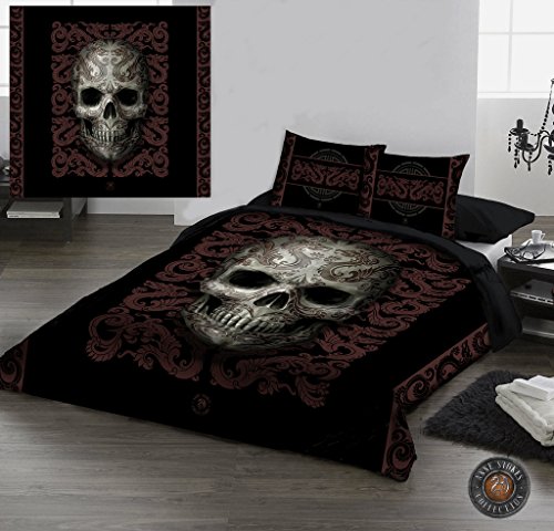 Wild Star Home Oriental Skull Duvet & Pillows Case Covers Set for Queensize Bed Artwork by Anne Stokes steampunk buy now online