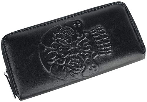 Banned Embossed Skull Wallet Black steampunk buy now online
