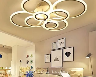 GH-YS 108W LED Art Ceiling Light Matte White Ceiling Light Acrylic Modern Lighting 8 Ring Beautiful And Elegant Minimalist Light L106cm steampunk buy now online
