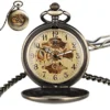 DFBGL Pocket Watch Steampunk Bronze Automatic Mechanical Self Wind Pocket Watch Fob Chain Hollow Smooth Case Antique Pendant Men Women steampunk buy now online DFBGL Pocket Watch Steampunk Bronze Automatic Mechanical Self Wind Pocket Watch Fob Chain Hollow Smooth Case Antique Pendant Men Women steampunk buy now online