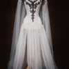 Gothic bridal couture 3 in 1 set - overbust corset top, shoulder train and tulle skirt for ball, wedding/ Fantasy fairy cosplay dress outfit by MorielCorsetry steampunk buy now online