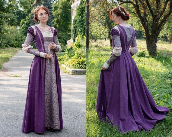 Lavender renaissance dress, Medieval dress, Venetian Dress, Italian renaissance gown, Renfaire costume, Made to order by DressArtMystery steampunk buy now online