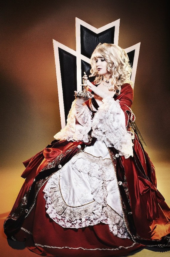 Rococo style red dress ~ Renaissance dress ~ Halloween historical dress ~ Masquerade medieval dress ~ Versailles cosplay costume by FreaksAndFairies steampunk buy now online