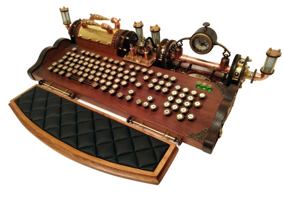 Set of steampunk (neo-victorian, antique look) keyboard, lights and other accessories by SteampunkRenovation steampunk buy now online