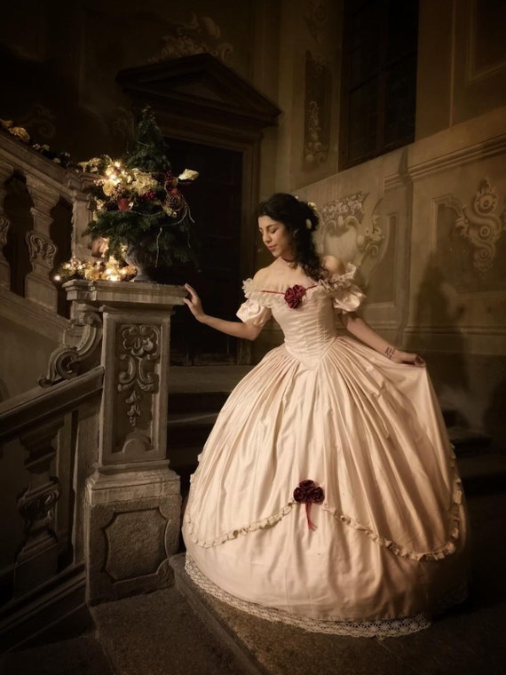 Victorian ballgown - "Lucia" Romantic princess 1860 Civil War evening gown - fancy dress for reenactment and historical dancing by BriarRoseCreations90 steampunk buy now online