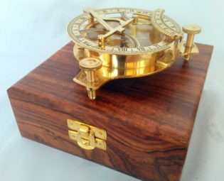 Vintage Sundial Compass Tripod Base Brass Vintage Maritime Navigation with Wooden Box Christmas Present Gift by KohinoorArtGallery steampunk buy now online
