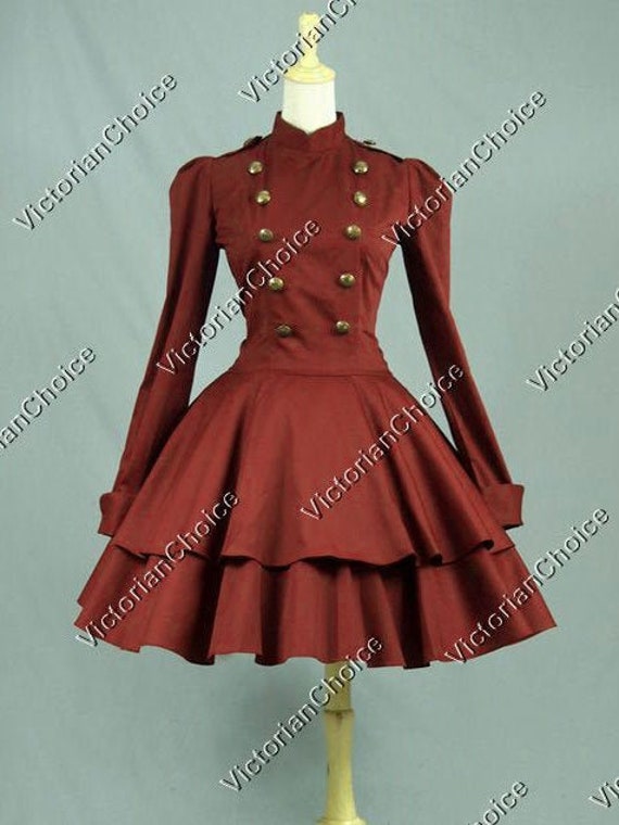 Women Victorian Sweet Lolita Dress, Knee-Length Dress, Mad Hatter Military Costume, Theater Steampunk Costume, Vampire Halloween Costume by VictorianChoice steampunk buy now online