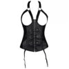 Beauty-You Steampunk women’s vintage corset made of artificial leather, with a zip - Black - UK 14 steampunk buy now online