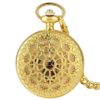 Gentleman Pocket Watch, Pocket watch,Hollow Roman Numerals Display Hand Winding Retro Mechanical Pocket Watch Men's Gift (Color : Gold) steampunk buy now online