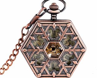 Gentleman Pocket Watch, Pocket watch,Rose Gold Mechanical Pocket Watch Nurse Hexagon Manual Winding (Color : Rose gold) steampunk buy now online