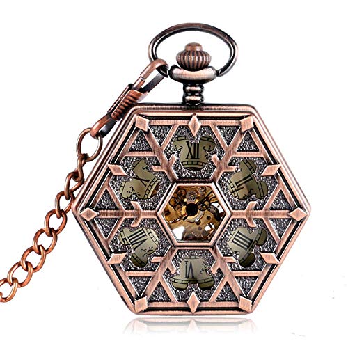 Gentleman Pocket Watch, Pocket watch,Rose Gold Mechanical Pocket Watch Nurse Hexagon Manual Winding (Color : Rose gold) steampunk buy now online