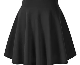 Urban CoCo Women's Basic Solid Versatile Stretchy Flared Casual Mini Skater Skirt (Medium, Black) steampunk buy now online